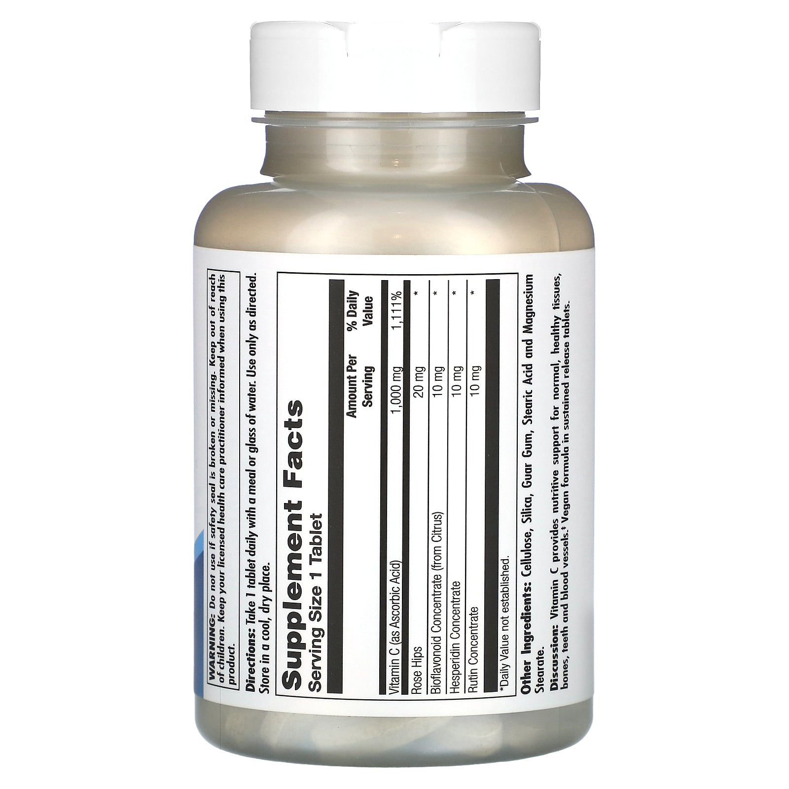 Kal, C 1000+ Sustainable Release, 100 Tablets UPC 021245562146 | HiLife Vitamins