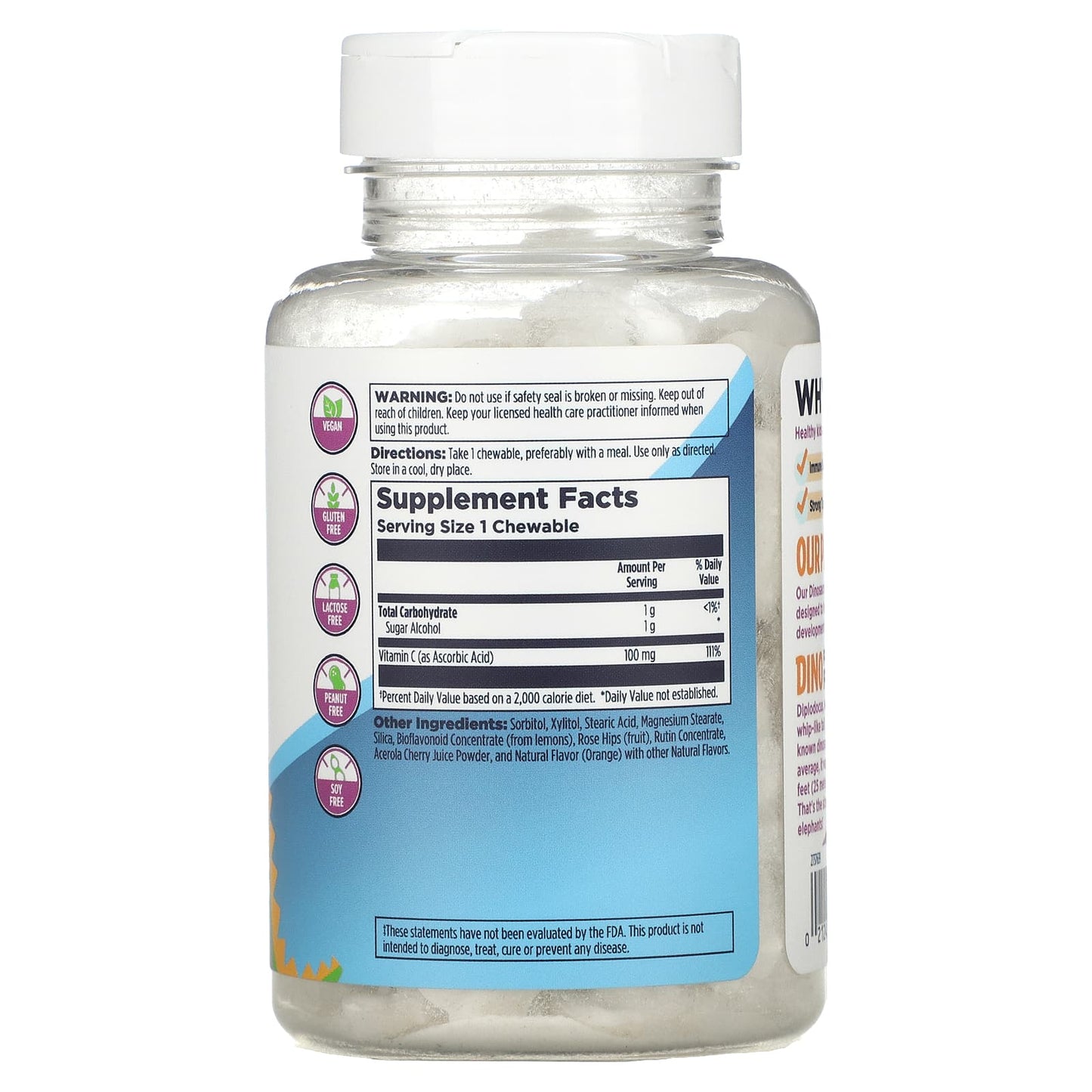 Kal, Vitamin C-RexOrange 100mg, 100 Chewables - [product_sku] | HiLife Vitamins