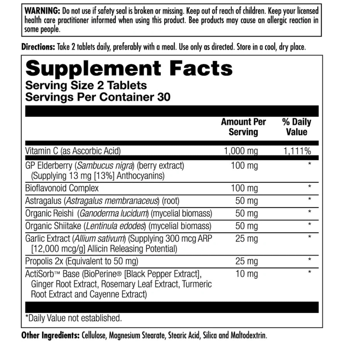 Kal, Defender-C, 60 Tablets UPC 021245567073 | Hilife Vitamins