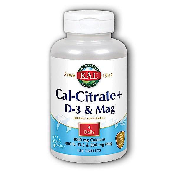 Kal, Cal Citrate+ 1000 mg, 120 Tablets UPC 021245571070 | HiLife Vitamins