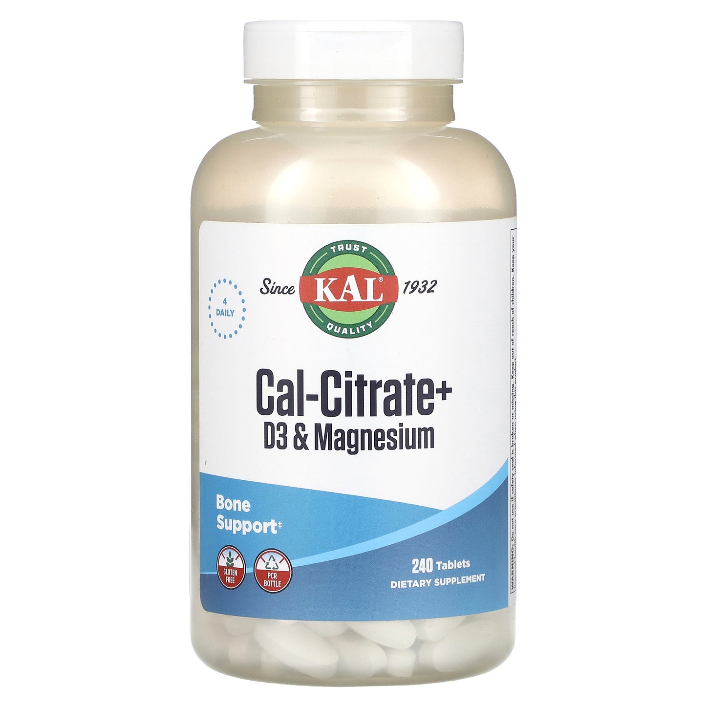 Kal, Cal-Citrate+ D3 & Magnesium, 240 Tablets UPC 021245571087 | HiLife Vitamins