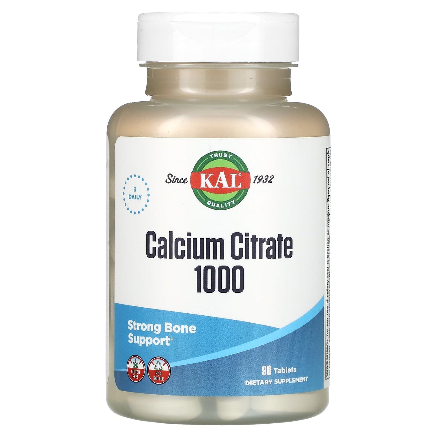 Kal, Cal Citrate 1000mg, 90 Tablets UPC 021245571094 | HiLife Vitamins