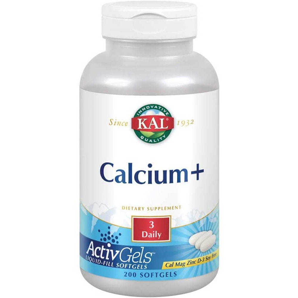 Kal, Calcium+ 1000 mg, 200 Softgels UPC 021245572206 | HiLife Vitamins