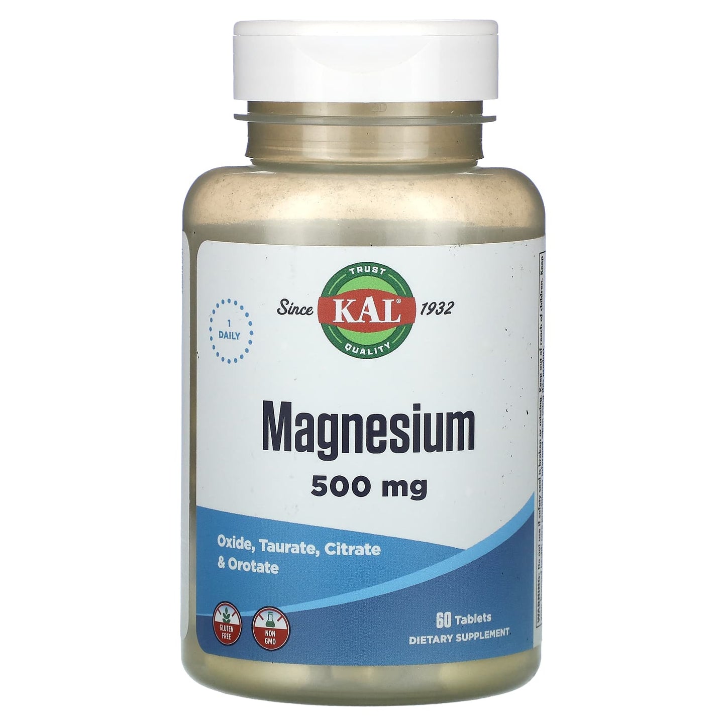 Kal, Magnesium Once Daily 500mg, 60 Tablets UPC 021245573203 | HiLife Vitamins