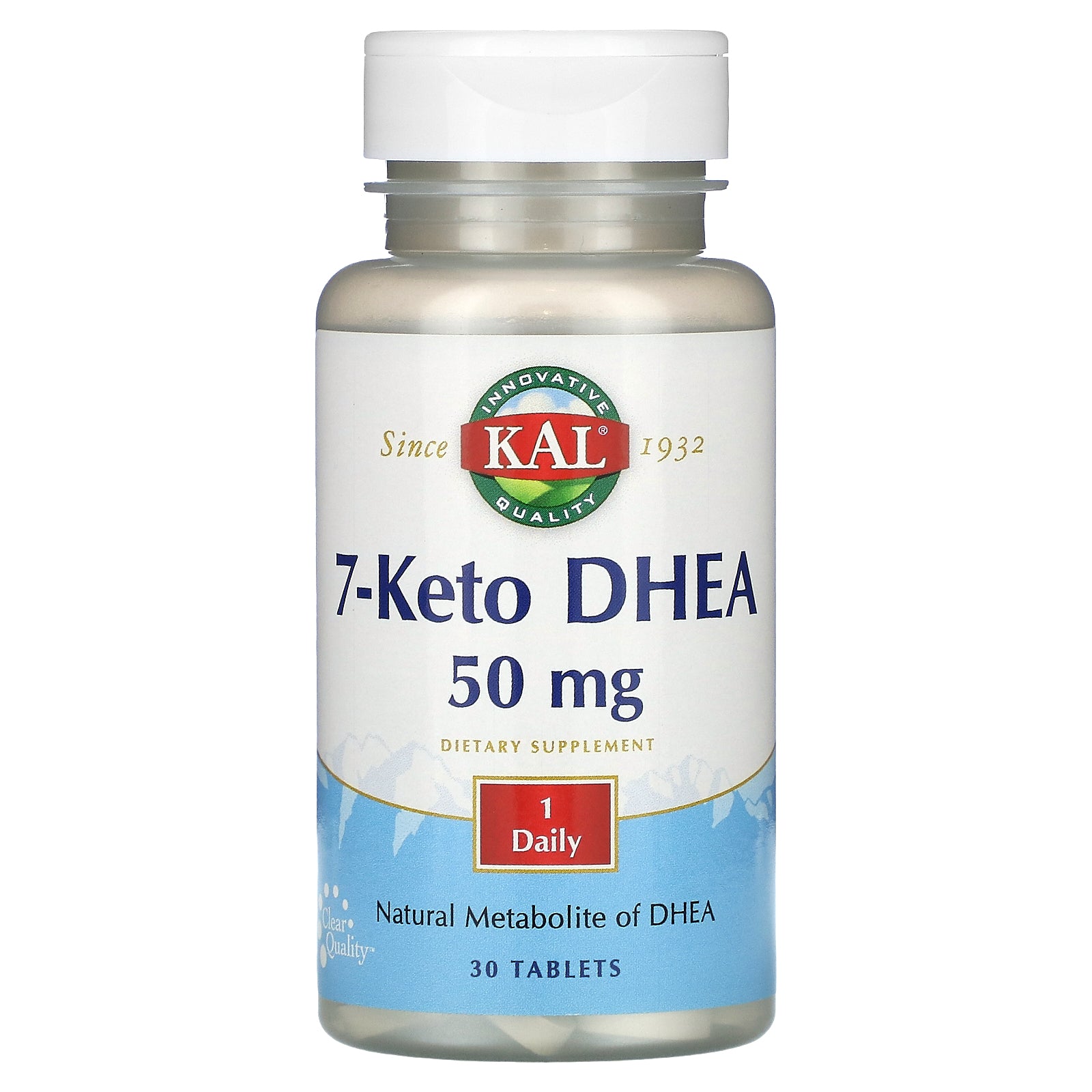 Kal, 7-Keto DHEA, 50 mg, 30 Tablets UPC 021245573326 | HiLife Vitamins