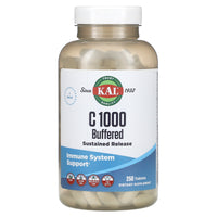 Kal, C 1000 Sustained Release, Buffered, 250 Tablets UPC 021245576808 | HiLife Vitamins