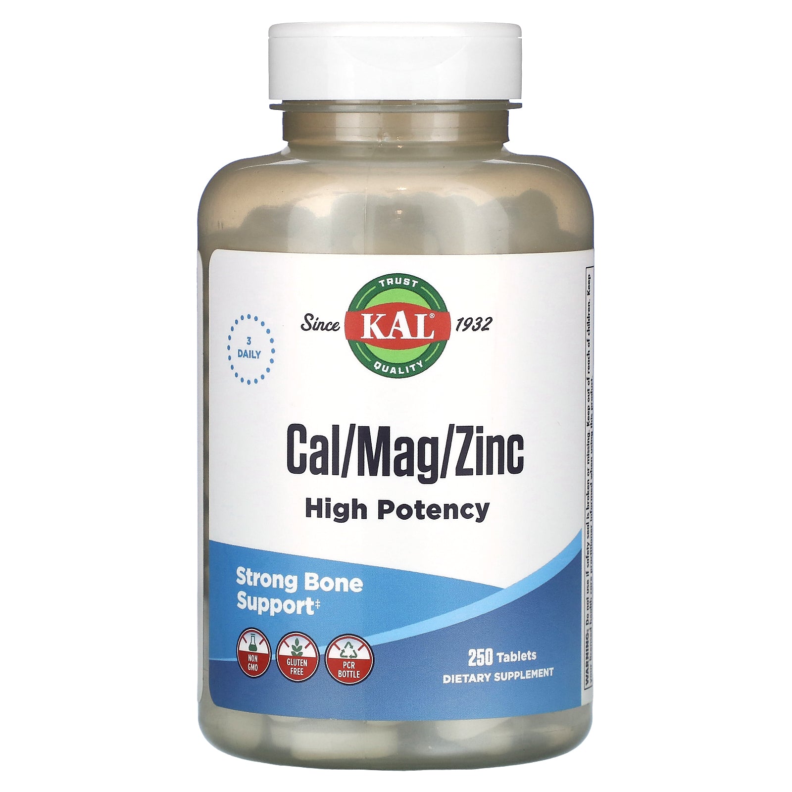 Kal, Cal/Mag/Zinc, High Potency, 250 Tablets UPC 021245577256 | HiLife Vitamins