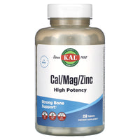 Kal, Cal/Mag/Zinc, High Potency, 250 Tablets UPC 021245577256 | HiLife Vitamins