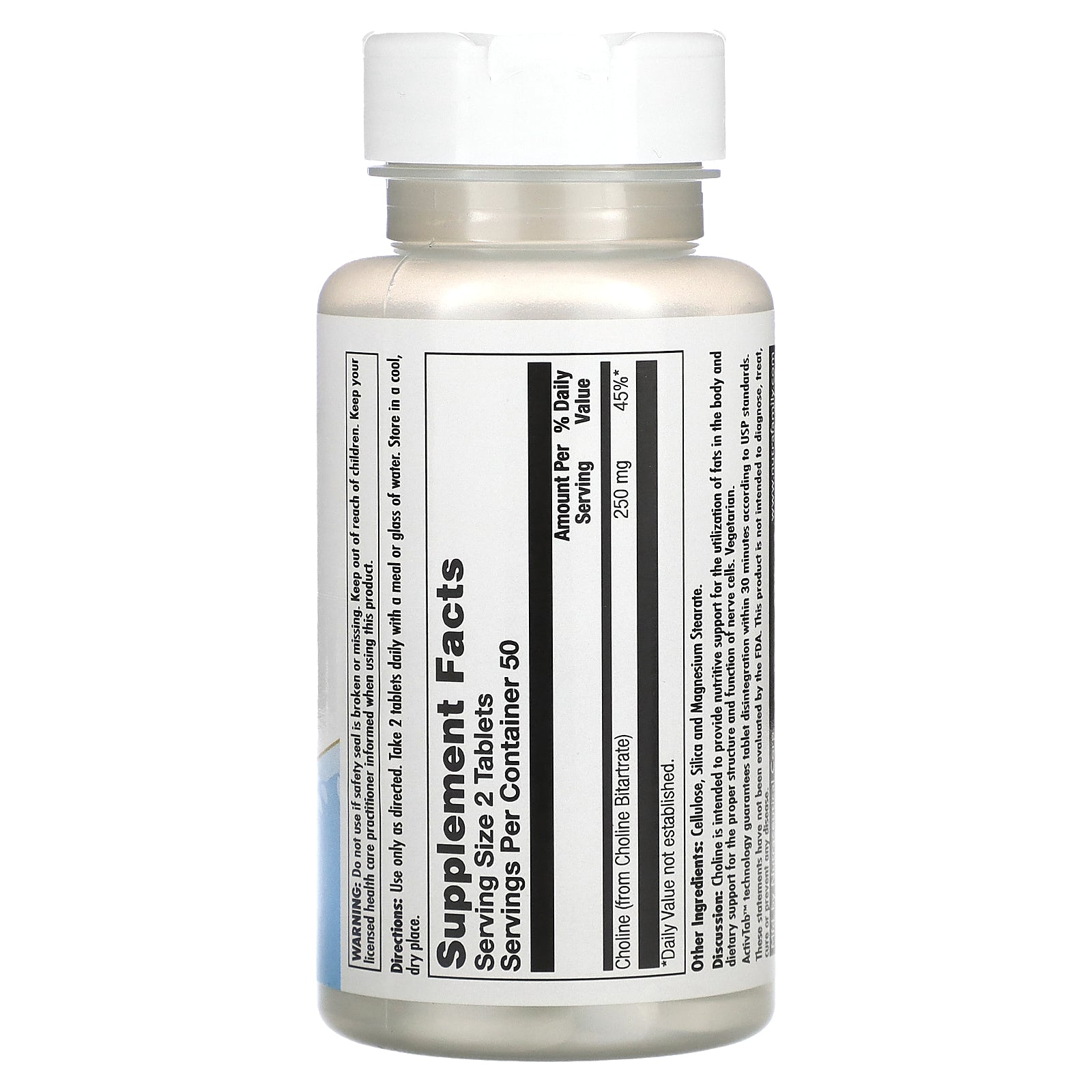 Kal, Choline, 125 mg, 100 Tablets UPC 021245588740 | HiLife Vitamins