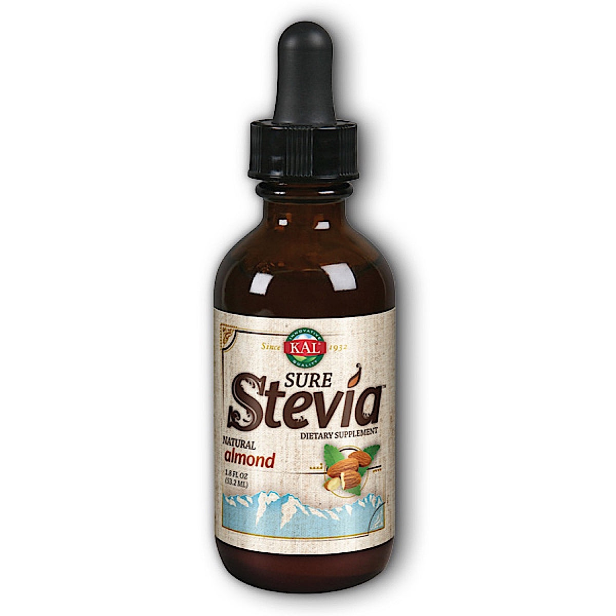Kal, Pure Stevia Liquid Almond Extract, 1.8 Oz UPC 021245588849 | Hilife Vitamins