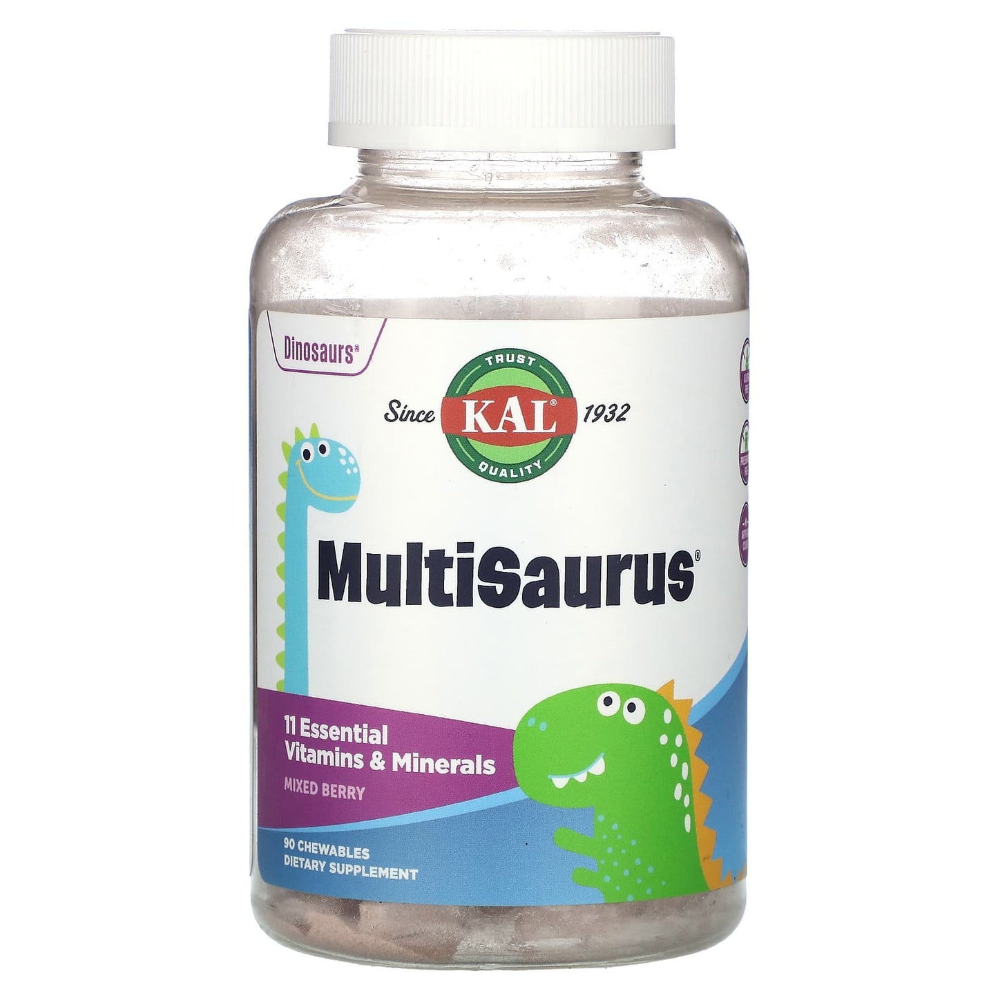 Kal, MultiSaurusMixed Berry, 120 Chewables UPC 021245602125 | HiLife Vitamins