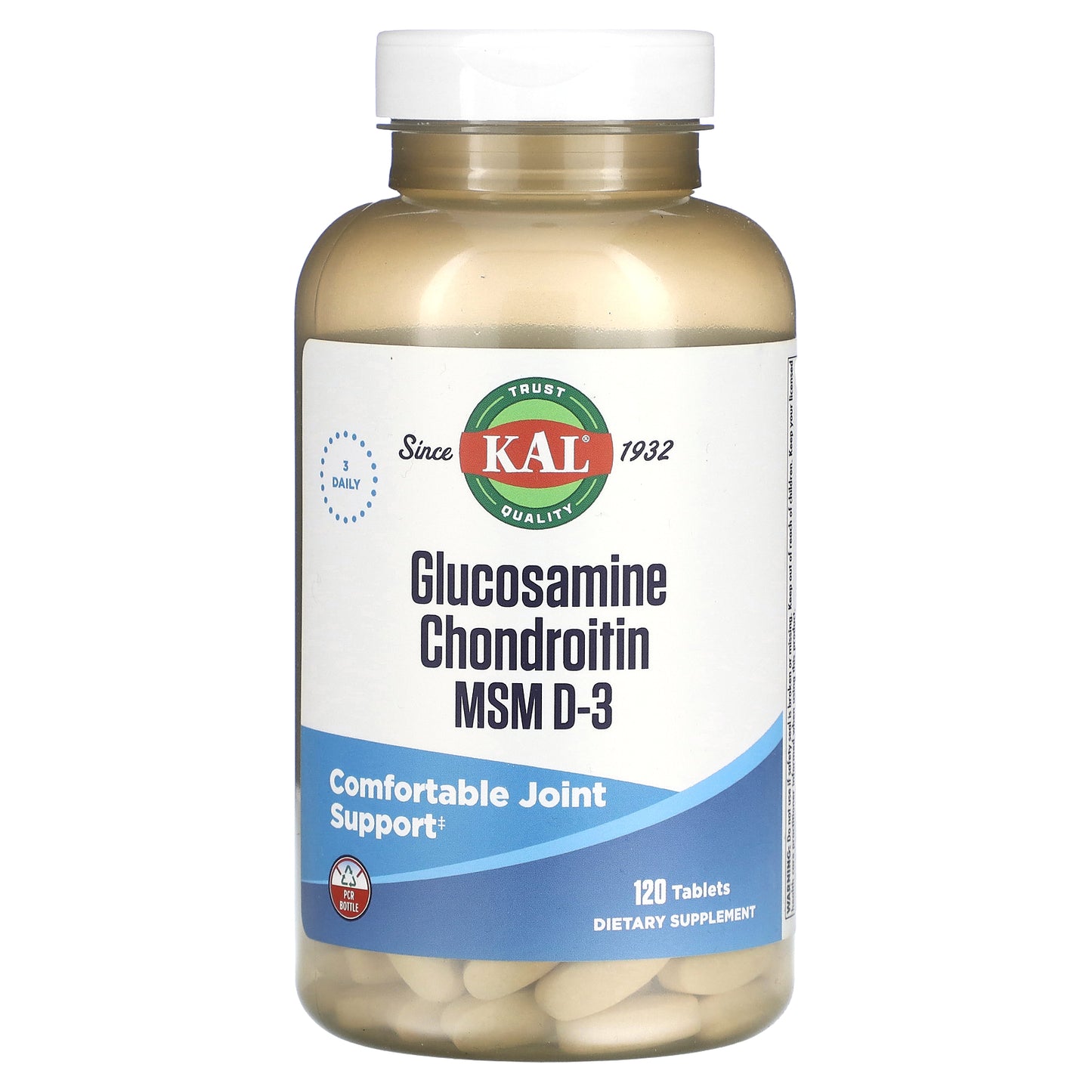 Kal, Glocosamine Chondroitin MSM D-3, 120 Tablets UPC 021245606208 | HiLife Vitamins