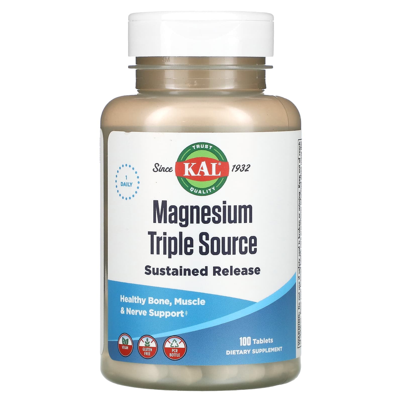 Kal, Magnesium, Sustained Release, 100 Tablets UPC 021245628279 | HiLife Vitamins