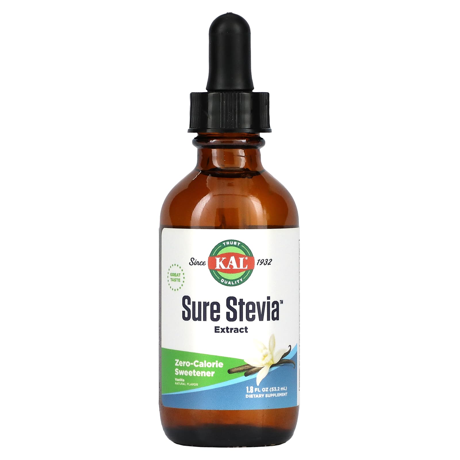 Kal, Stevia Extract Pure Vanilla, 1.8 Oz UPC 021245642954 | HiLife Vitamins