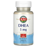 Kal, DHEA, 5 mg, 60 Tablets UPC 021245668060 | HiLife Vitamins