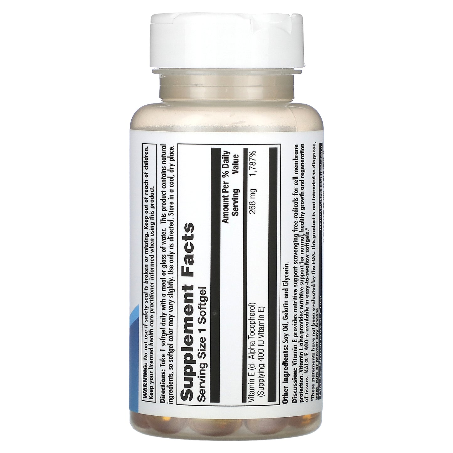 Kal, Vitamin E, 268 mg (400 IU), 90 Softgels UPC 021245689096 | HiLife Vitamins