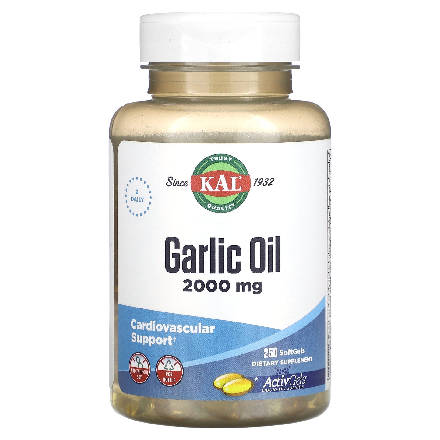 Kal, Garlic Oil, 2,000 mg, 250 Softgels UPC 021245702405 | HiLife Vitamins
