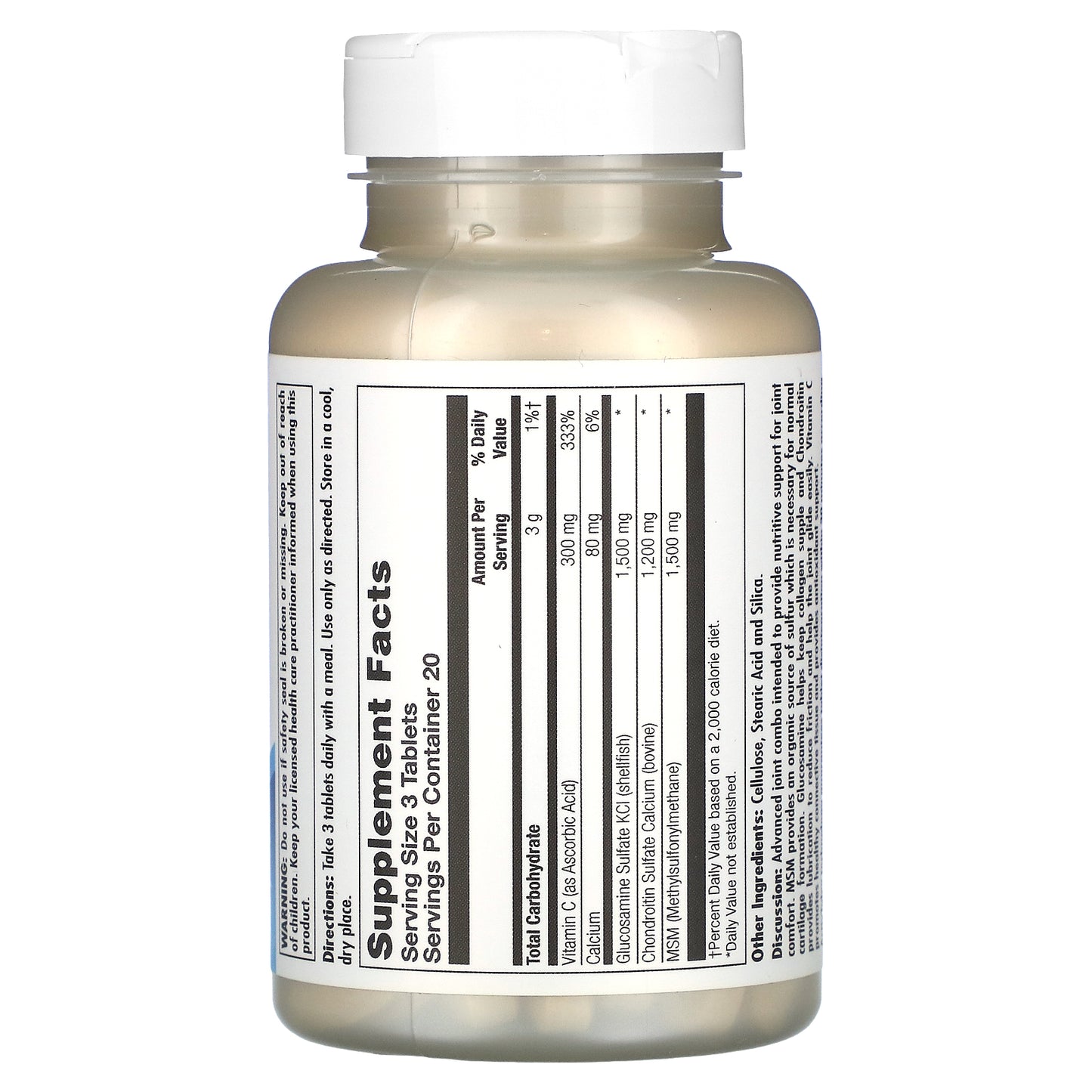 Kal, Glucosamine Chondroitin MSM, 60 Tablets UPC 021245726609 | HiLife Vitamins