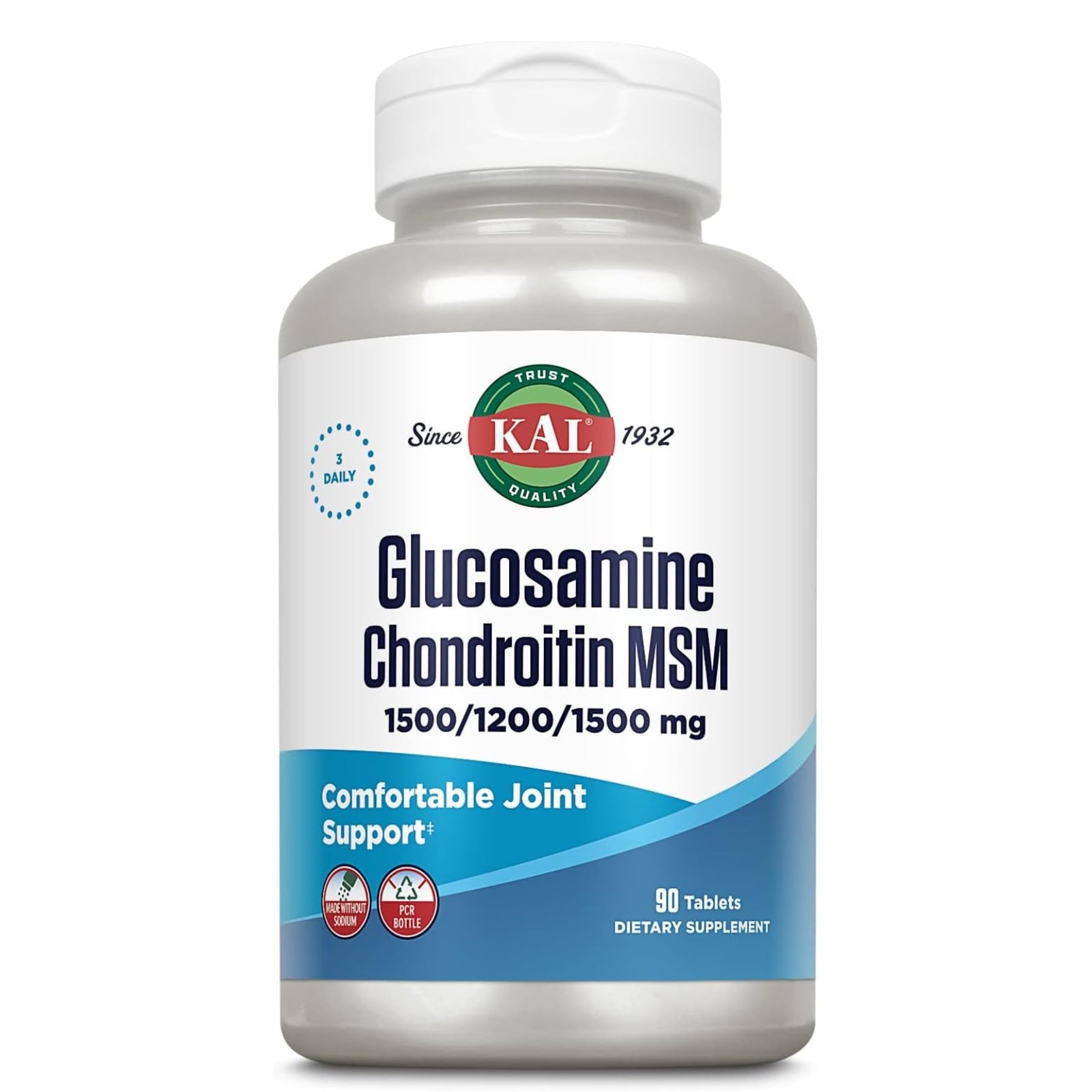 Kal, Glucosamine Chondroitin MSM, 90 Tablets UPC 021245726616 | Hilife Vitamins