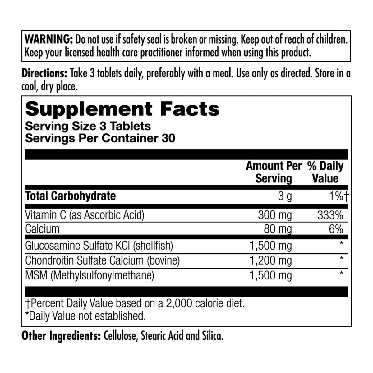 Kal, Glucosamine Chondroitin MSM, 90 Tablets UPC 021245726616 | Hilife Vitamins