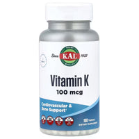 Kal, Vitamin K, 100 mcg, 100 Tablets UPC 021245745211 | Hilife Vitamins