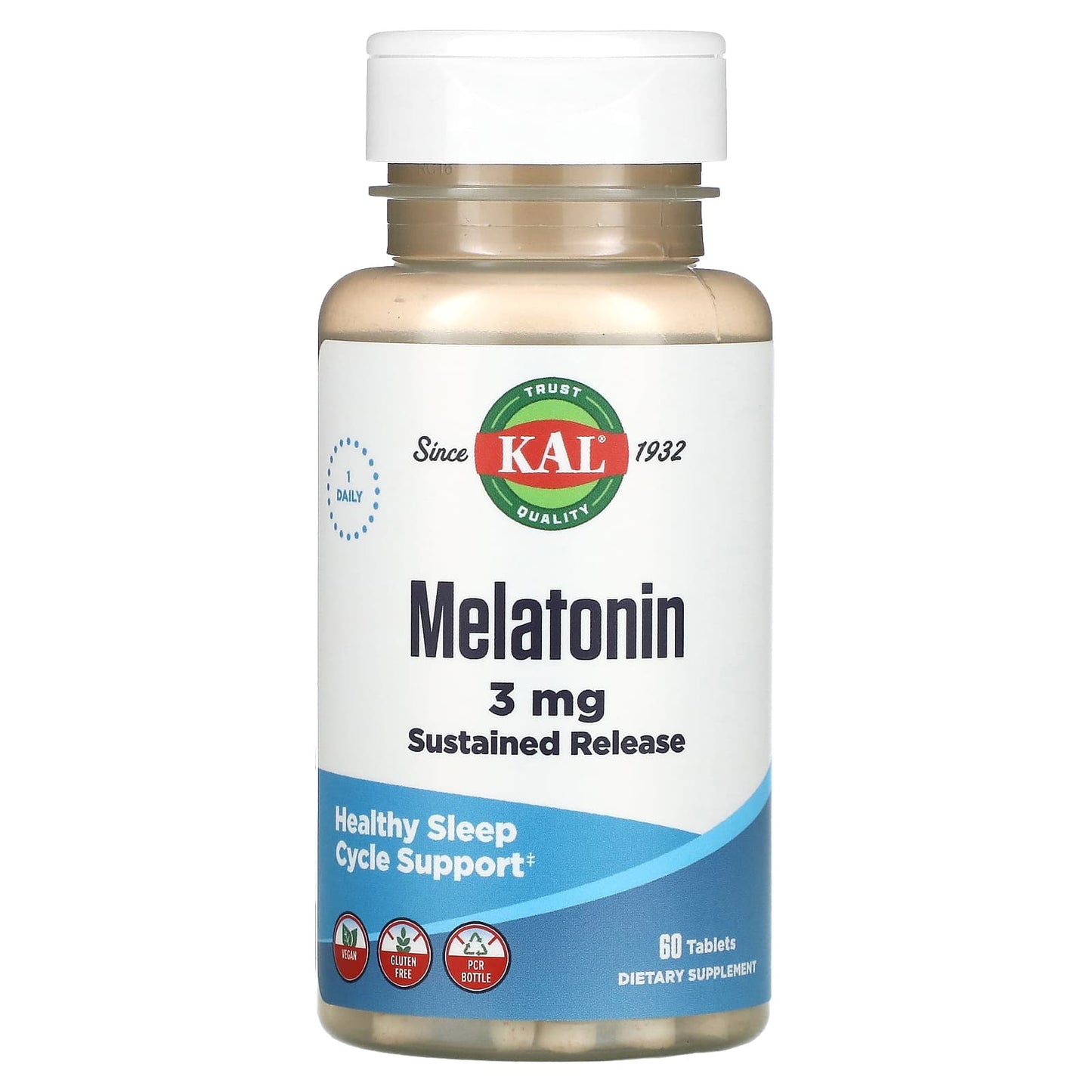 Kal, Melatonin SR 3mg, 60 Tablets UPC 021245750062 | HiLife Vitamins