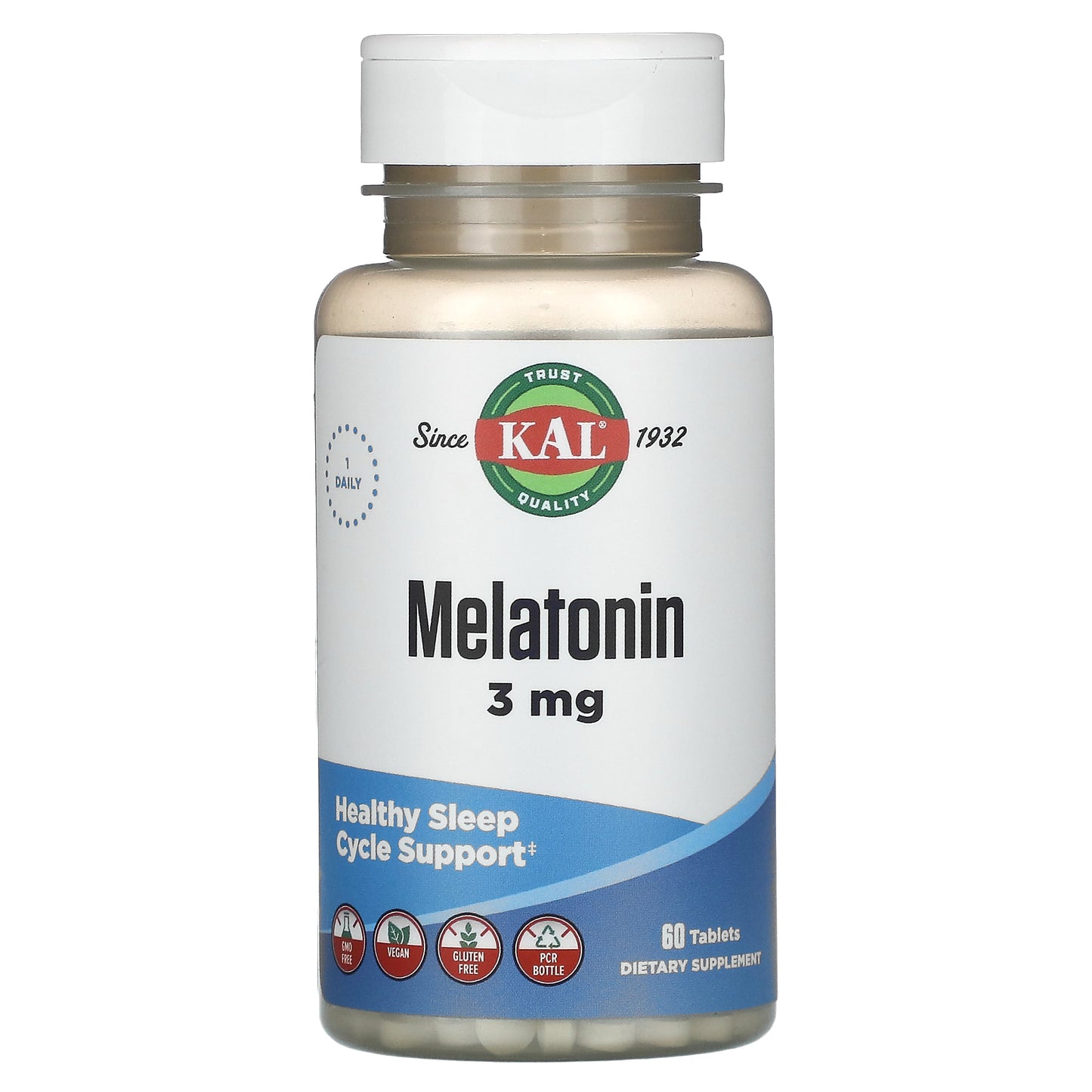Kal, Melatonin, 3 mg, 60 Tablets UPC 021245753032 | HiLife Vitamins
