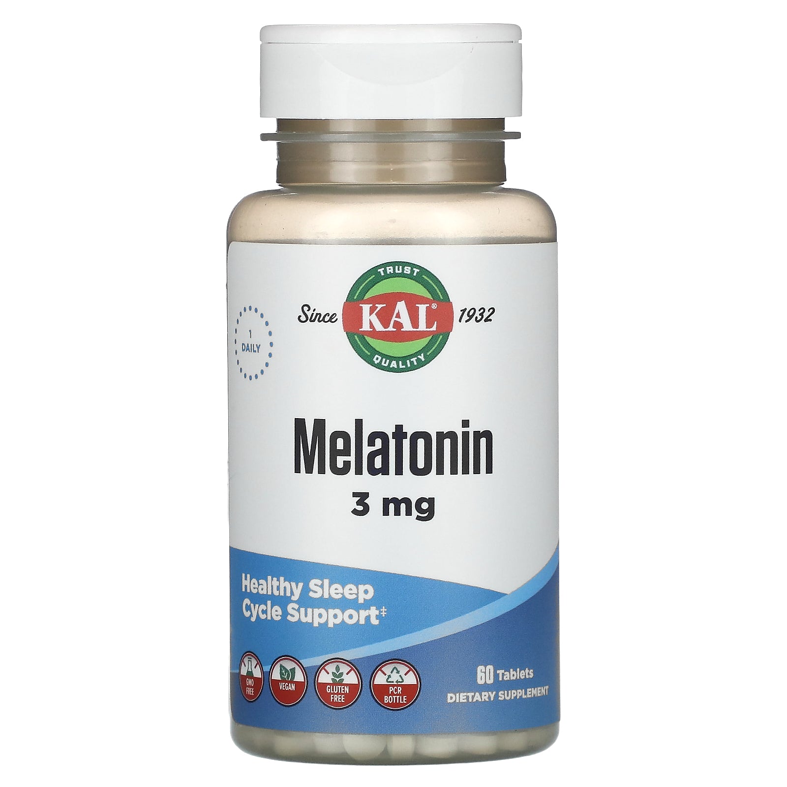 Kal, Melatonin, 3 mg, 60 Tablets UPC 021245753032 | HiLife Vitamins