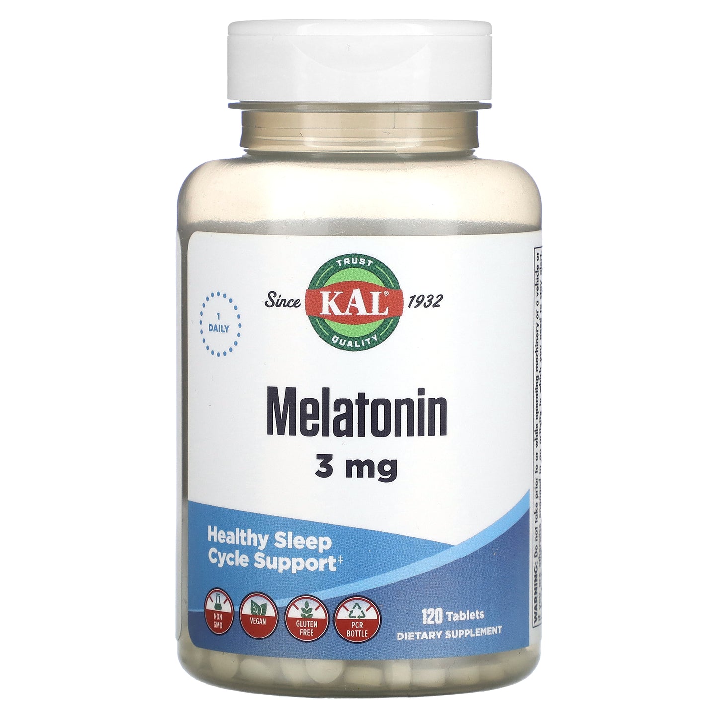 Kal, Melatonin, 3 mg, 120 Tablets UPC 021245753124 | HiLife Vitamins