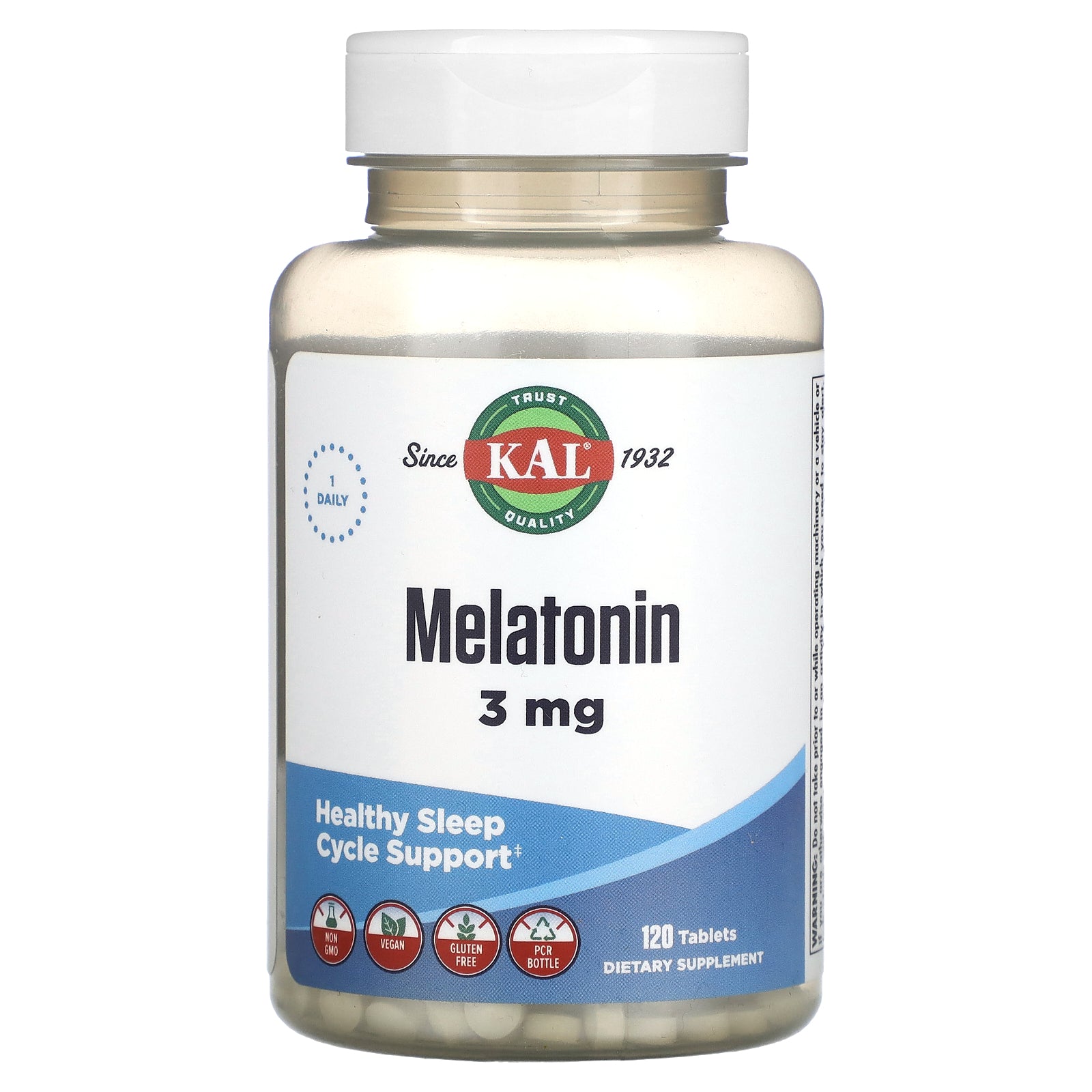 Kal, Melatonin, 3 mg, 120 Tablets UPC 021245753124 | HiLife Vitamins