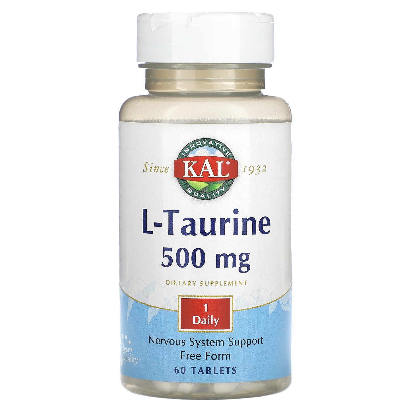 Kal, L-Taurine , 500 mg, 60 Tablets UPC 021245794592 | HiLife Vitamins