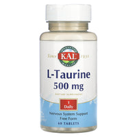 Kal, L-Taurine , 500 mg, 60 Tablets UPC 021245794592 | HiLife Vitamins