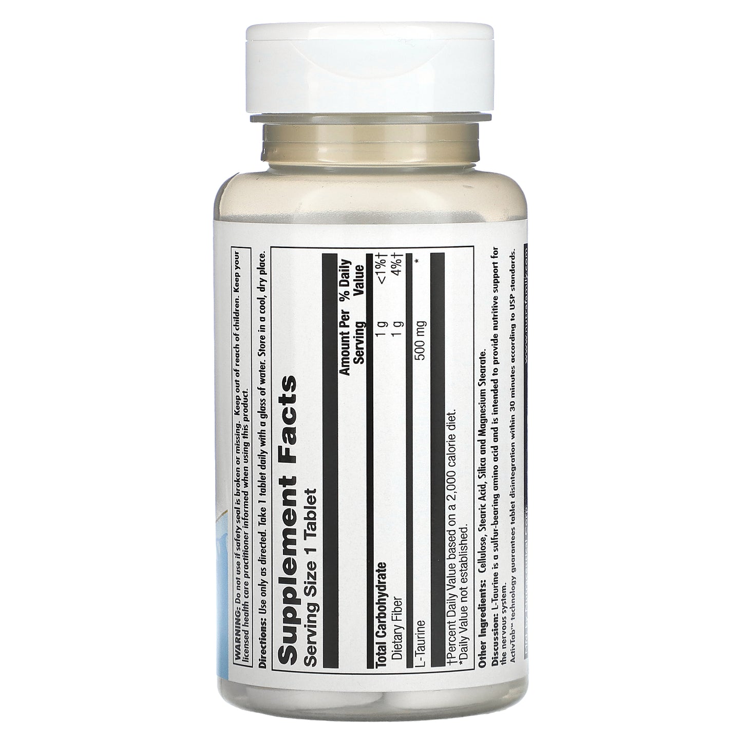 Kal, L-Taurine , 500 mg, 60 Tablets UPC 021245794592 | HiLife Vitamins