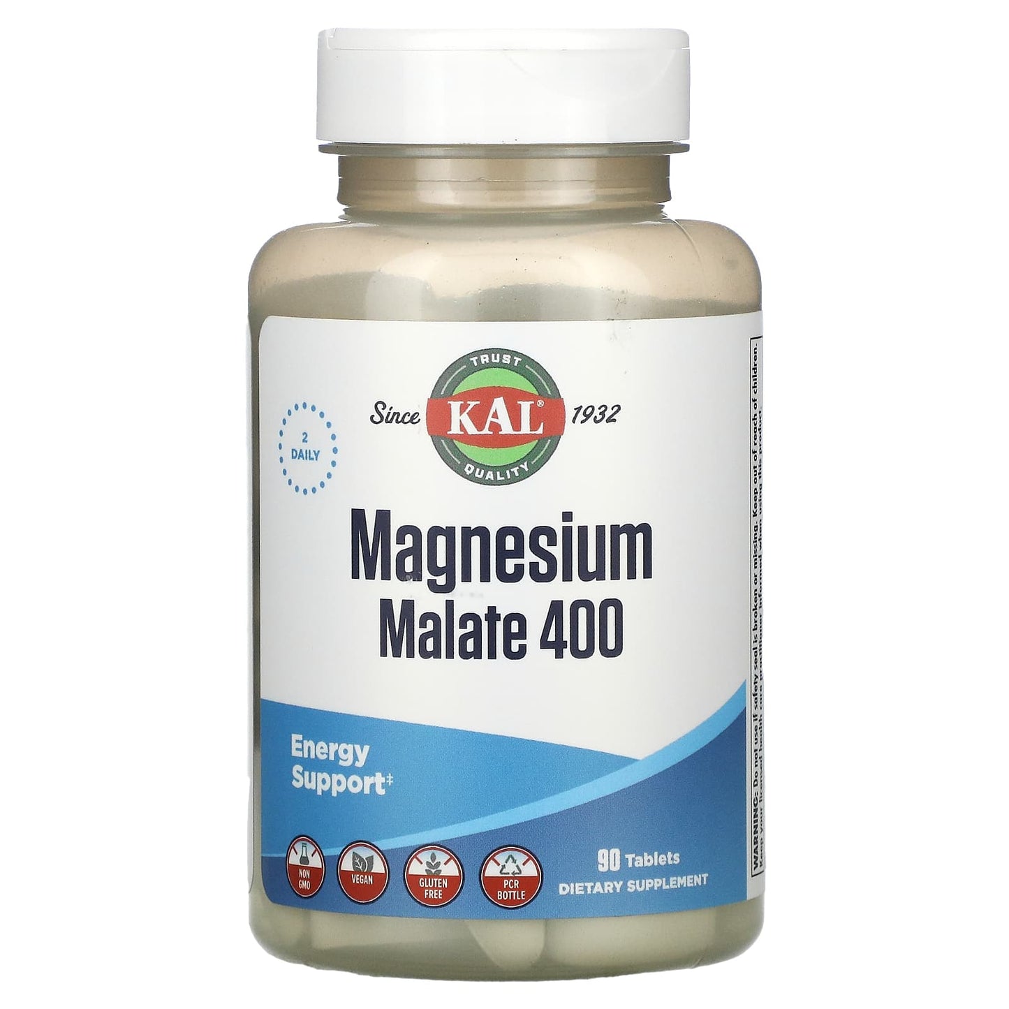 Kal, Magnesium Malate 400mg, 90 Tablets UPC 021245813095 | HiLife Vitamins