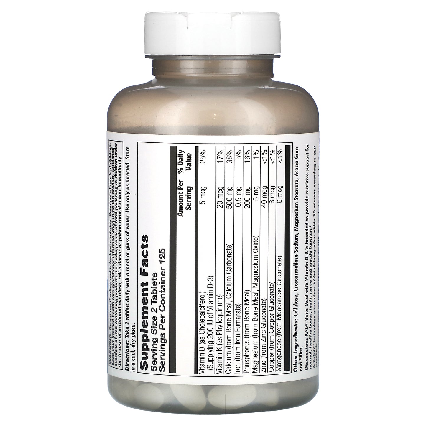 Kal, Bone Meal, 250 Tablets UPC 021245820390 | HiLife Vitamins
