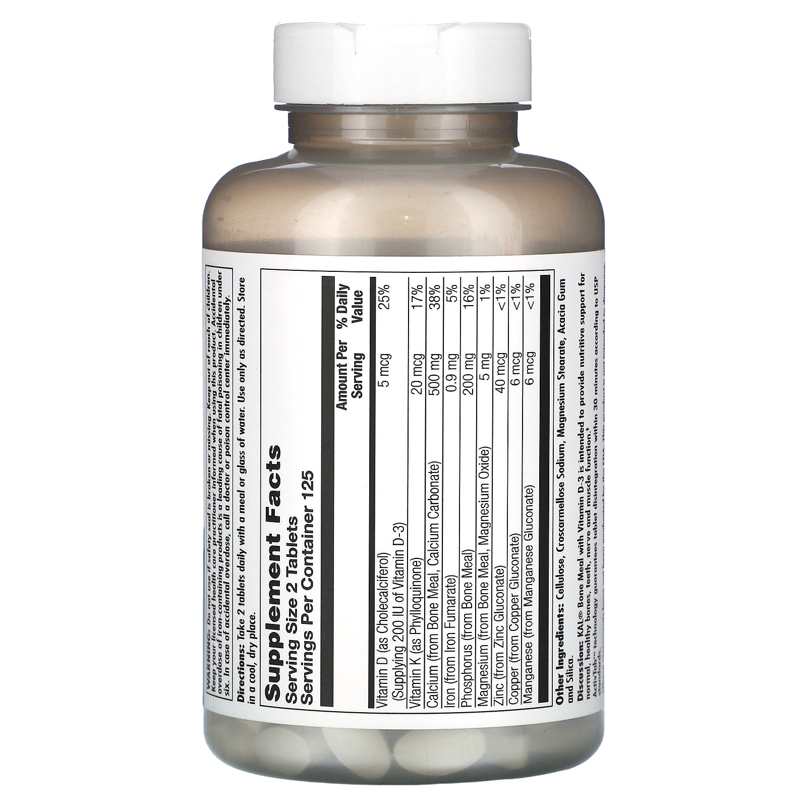 Kal, Bone Meal, 250 Tablets UPC 021245820390 | HiLife Vitamins
