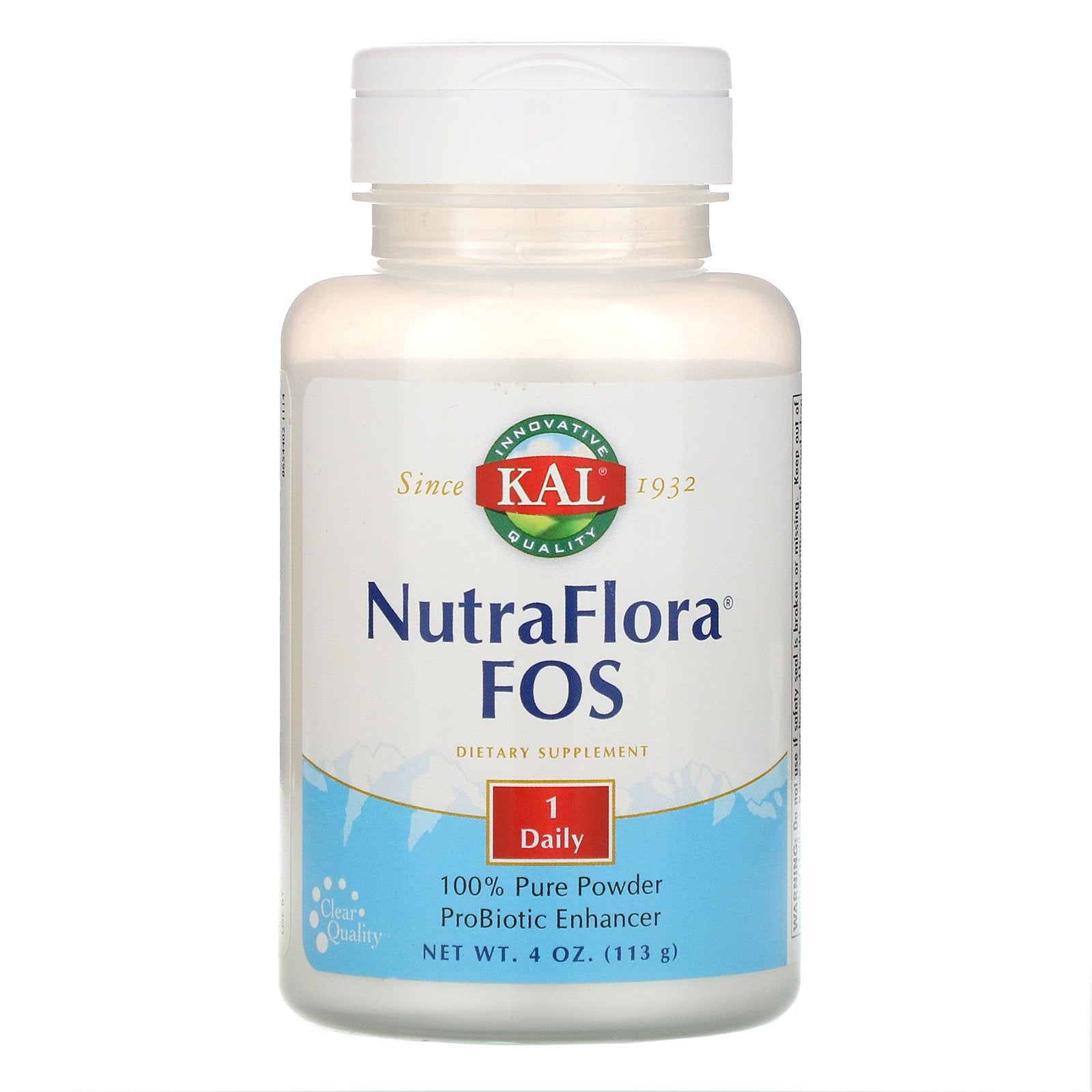 Kal, FOS NutraFloraUnflavored, 4 Oz - 021245830047 | HiLife Vitamins