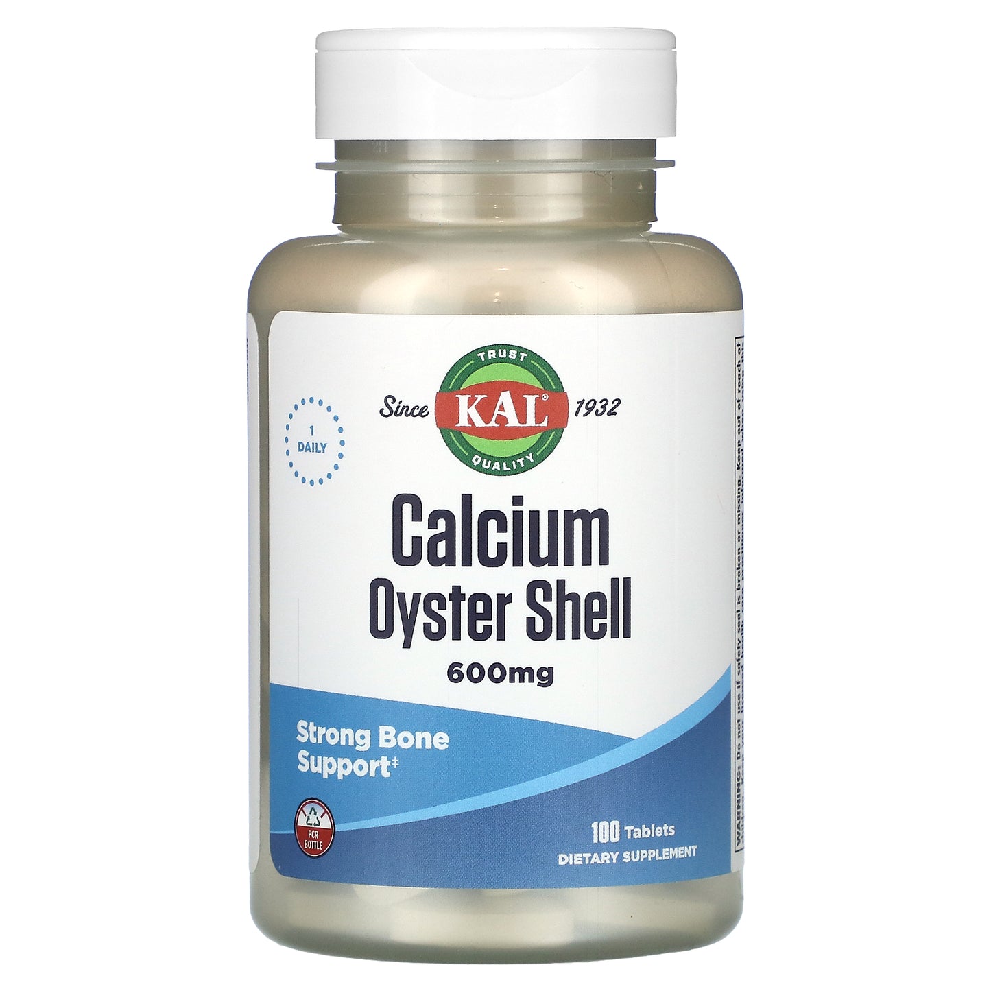 Kal, Calcium Oyster Shell, 600 mg, 100 Tablets UPC 021245832102 | HiLife Vitamins