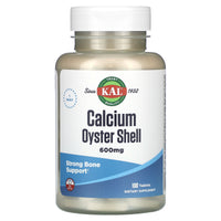 Kal, Calcium Oyster Shell, 600 mg, 100 Tablets UPC 021245832102 | HiLife Vitamins