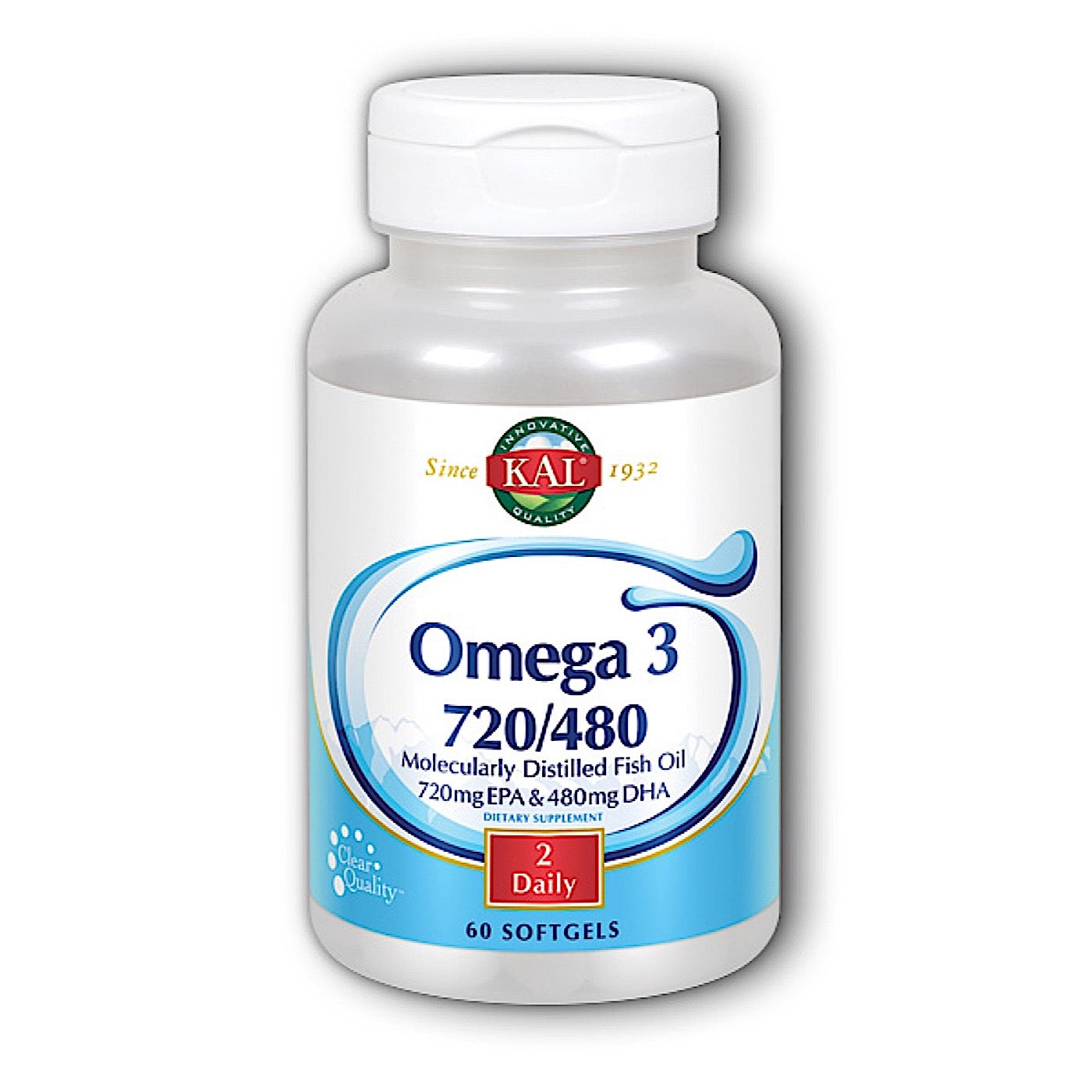 Kal, Omega 3 720/480mg, 60 Softgels UPC 021245836841 | HiLife Vitamins