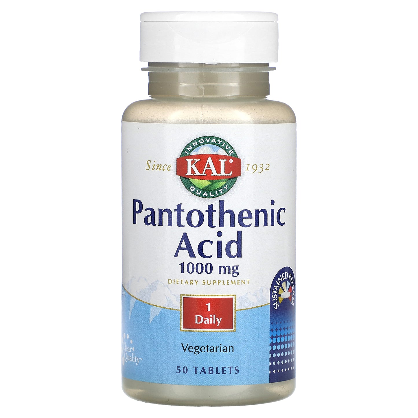 Kal, Pantothenic Acid , 1,000 mg, 50 Tablets UPC 021245839040 | HiLife Vitamins