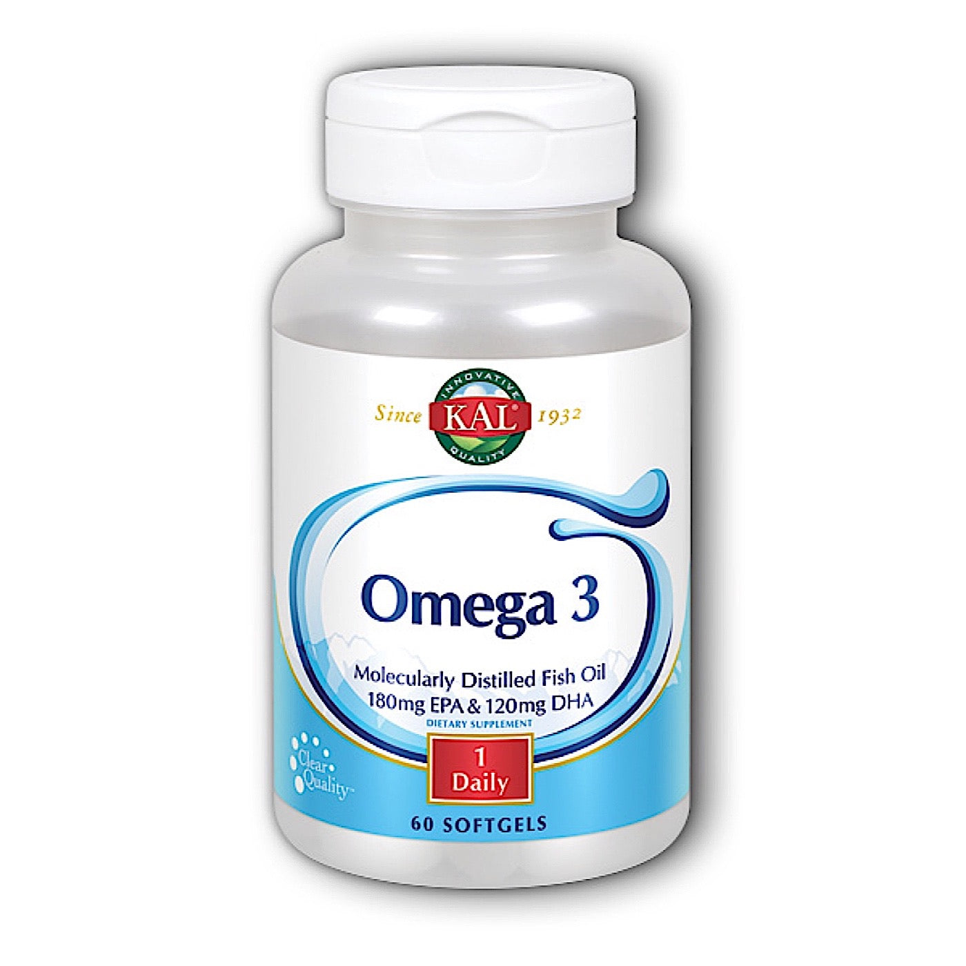 Kal, Omega 3 1000mg, 60 Softgels UPC 021245840060 | HiLife Vitamins