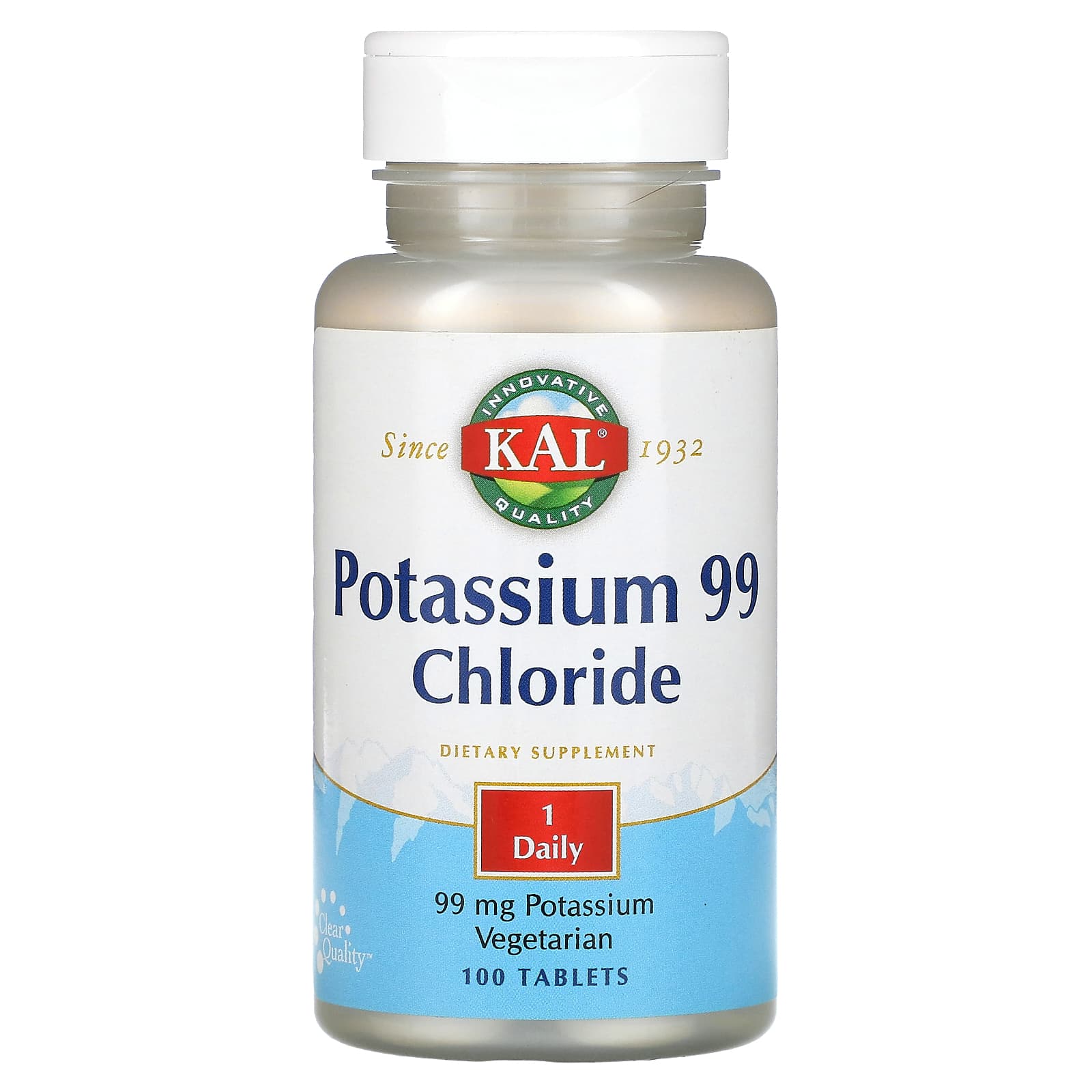 Kal, Potassium 99 Chloride 99 mg, 100 Tablets UPC 021245846703 | HiLife Vitamins