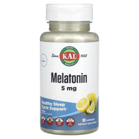 Kal, Melatonin, Lemon, 5 mg, 30 Lozenges UPC 021245853039 | HiLife Vitamins