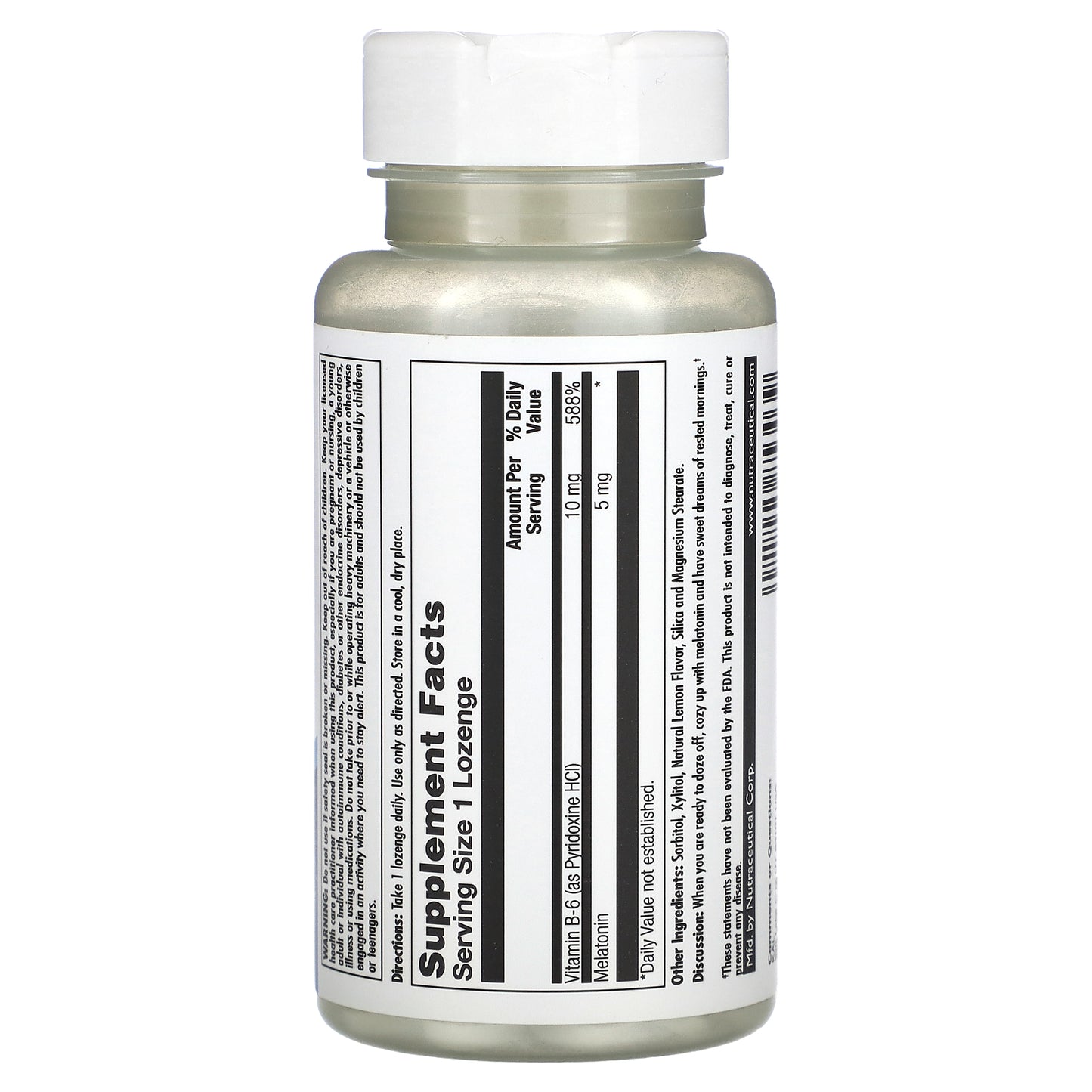 Kal, Melatonin, Lemon, 5 mg, 30 Lozenges UPC 021245853039 | HiLife Vitamins
