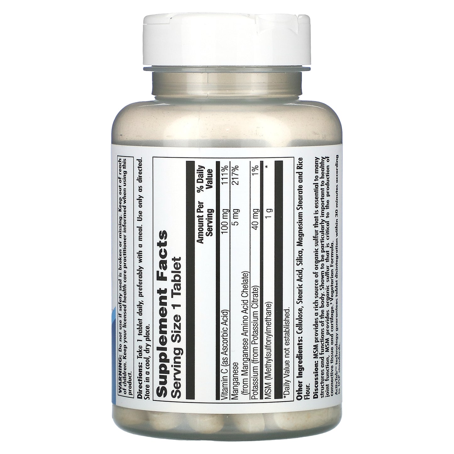 Kal, MSM, 1,000 mg, 80 Tablets UPC 021245864998 | HiLife Vitamins