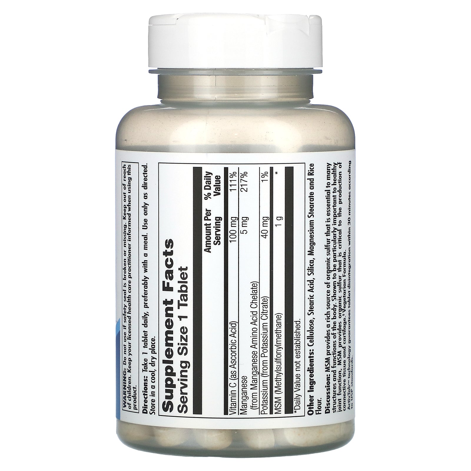 Kal, MSM, 1,000 mg, 80 Tablets UPC 021245864998 | HiLife Vitamins