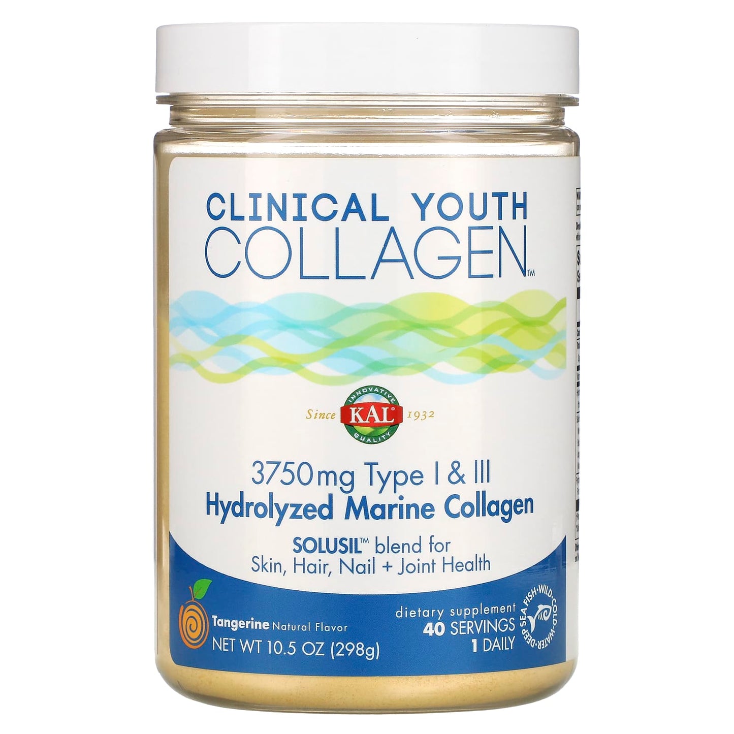 Kal, Collagen, Clinical Youth Type I & III, 10.5 Oz UPC 021245949398 | HiLife Vitamins
