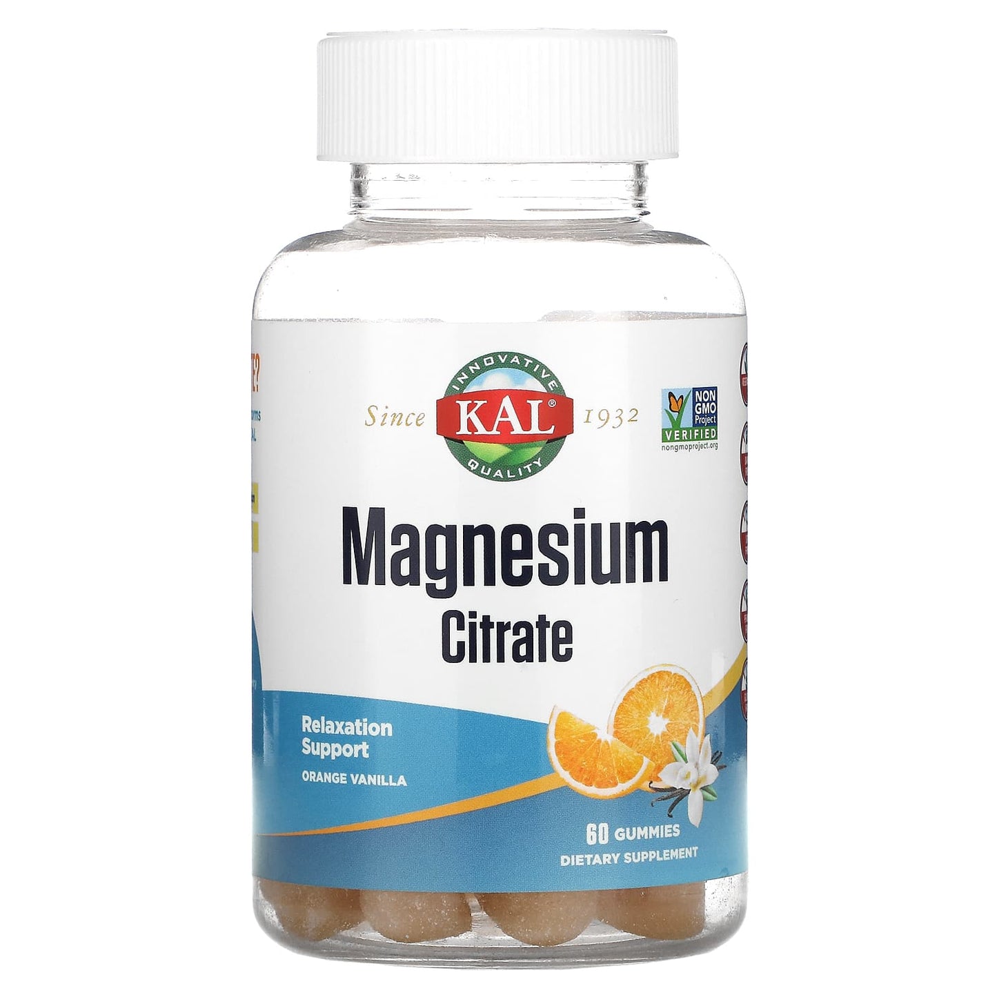 Kal, Magnesium Citrate Gummy, Orange Vanilla, 60 Gummies UPC 021245955832 | HiLife Vitamins