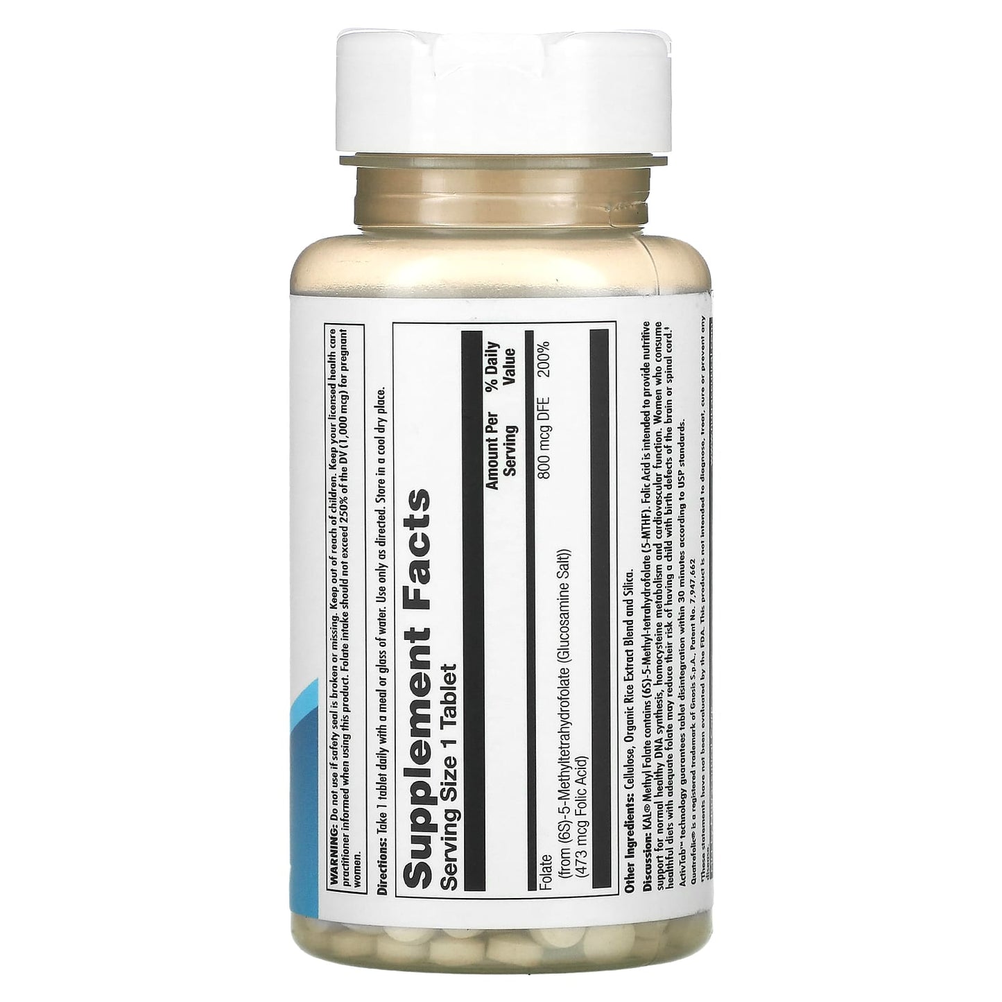 Kal, Folate, Ultra, 5-MTHF, 90 Tablets UPC 021245955931 | HiLife Vitamins